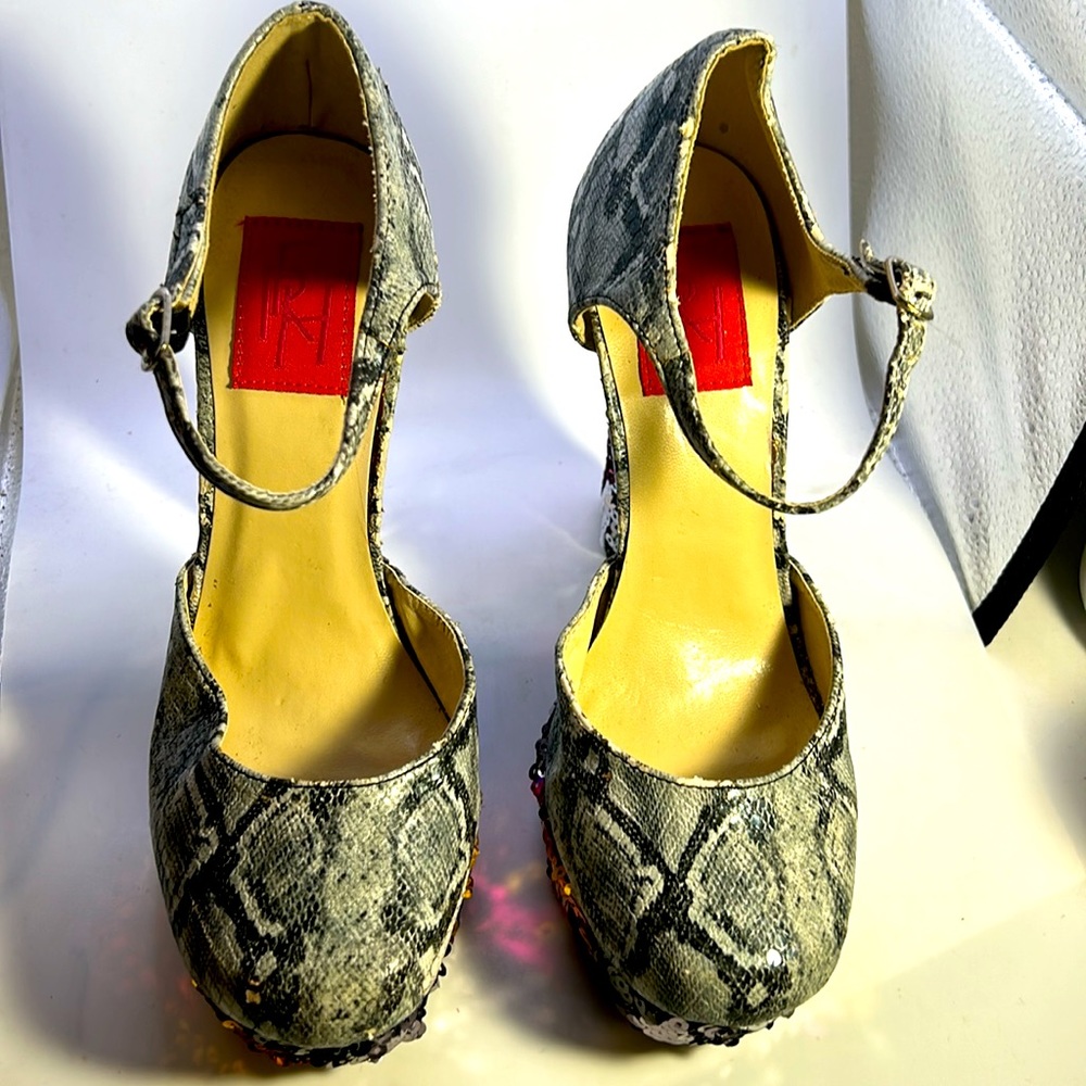 Rfh Multicolored Sequence High Heels 5” Nwot Size… - image 5